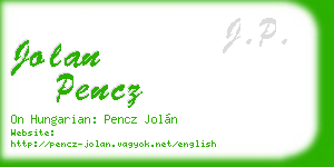 jolan pencz business card